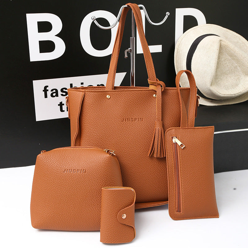 Premium 4-in-1 Leather Handbag Combo Set for Women