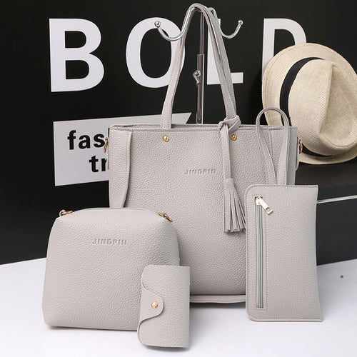 Premium 4-in-1 Leather Handbag Combo Set for Women