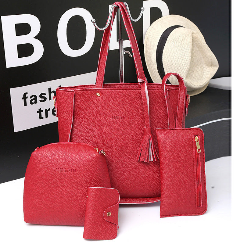 Premium 4-in-1 Leather Handbag Combo Set for Women